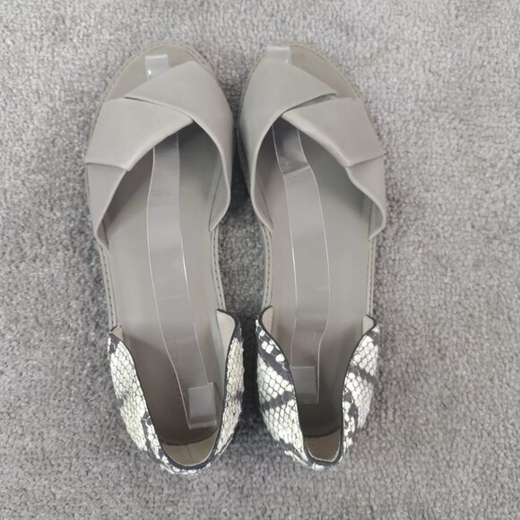 Vince D'Orsay Sandals Womens 10 Slip On Shoes Idara Flat Twist Snake Print - Picture 8 of 10